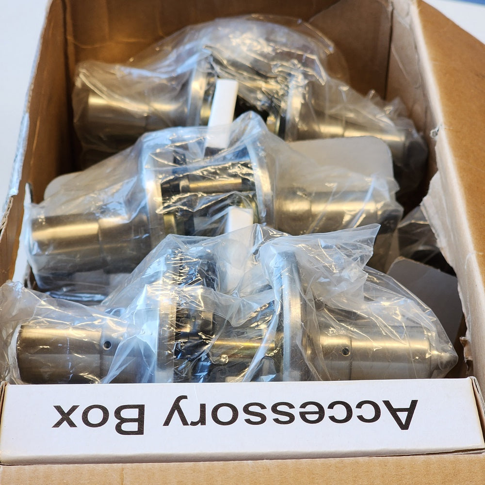 Naples Satin Nickel Bed and Bath Door Handle Contractor Pack (32LYEX201BD6) Naples Satin Nickel Bed and Bath Door Handle Contractor Pack (32LYEX201BD6)